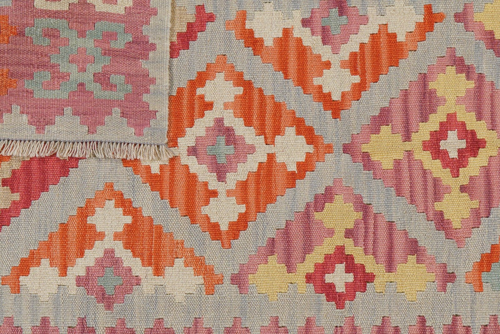 Kelim Gashgai — Handmade, 119x170 cm, Beige, 100% Virgin Wool | View 6