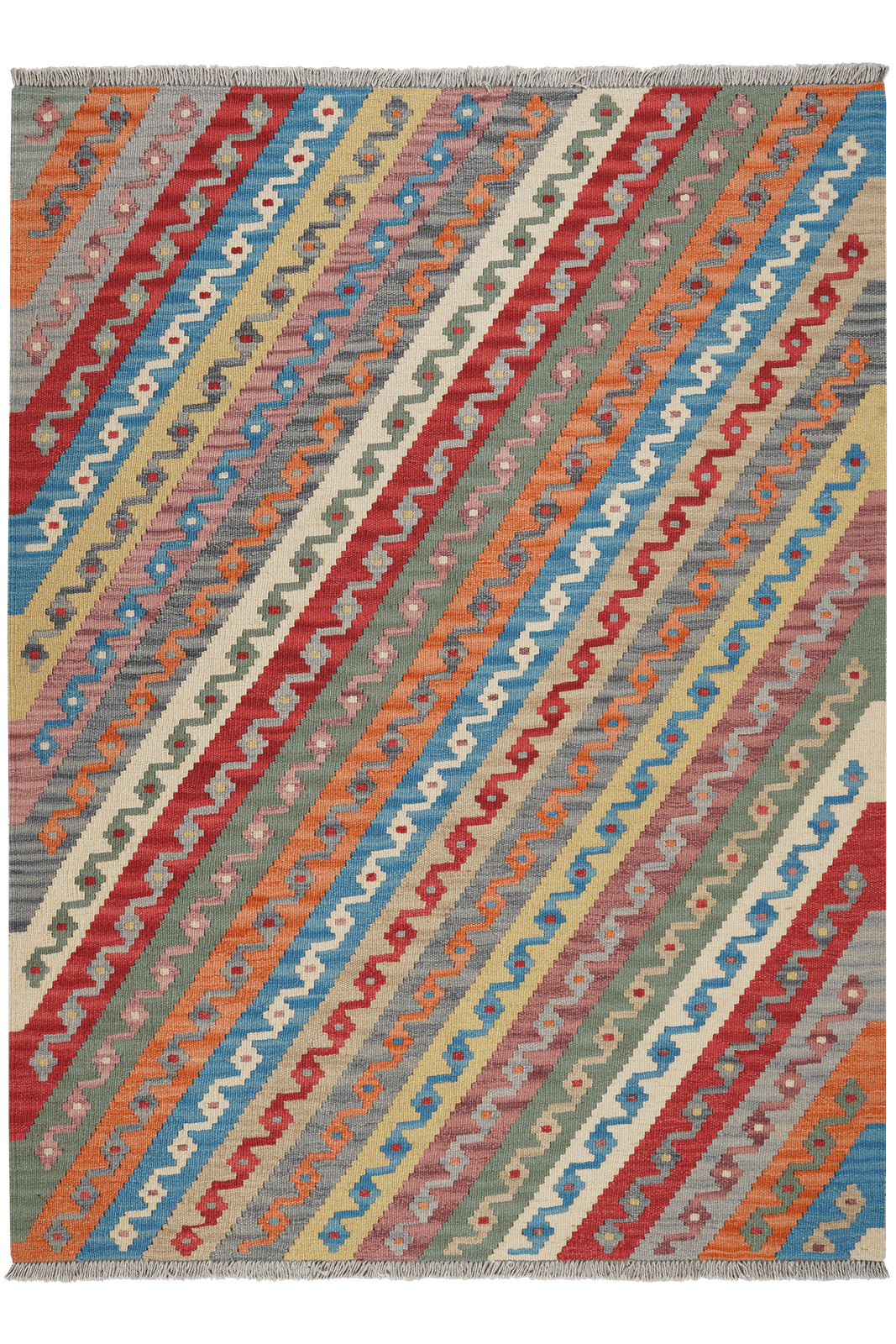 Kelim Gashgai — Handmade, 130x176 cm, Multicolor, 100% Virgin Wool | Main view