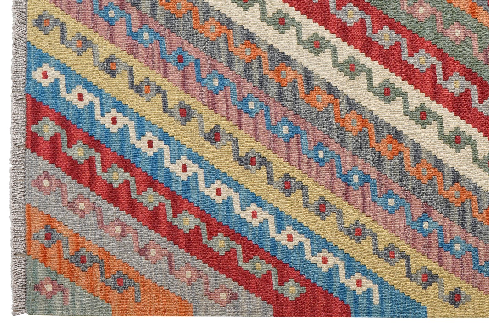 Kelim Gashgai — Handmade, 130x176 cm, Multicolor, 100% Virgin Wool | View 3