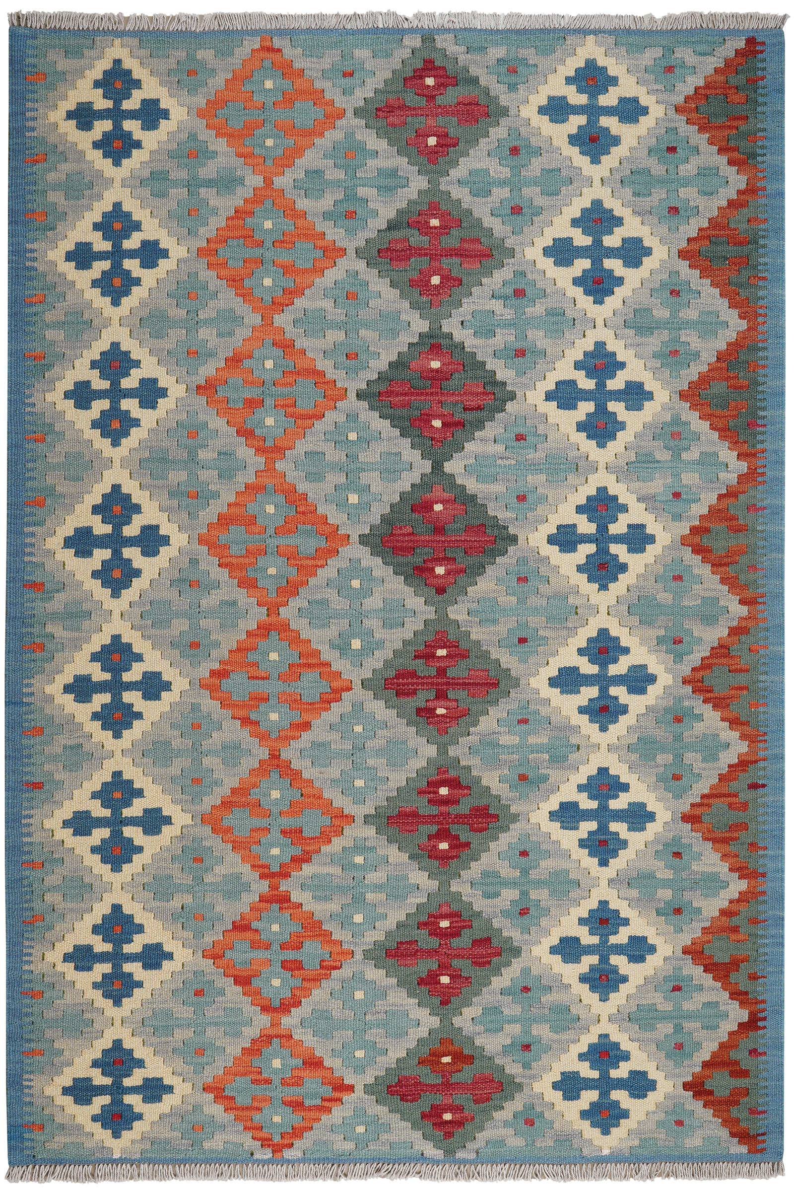 Kelim Gashgai — Handgefertigt, 181x124 cm, Rot, 100% Virgin Wool | Main view