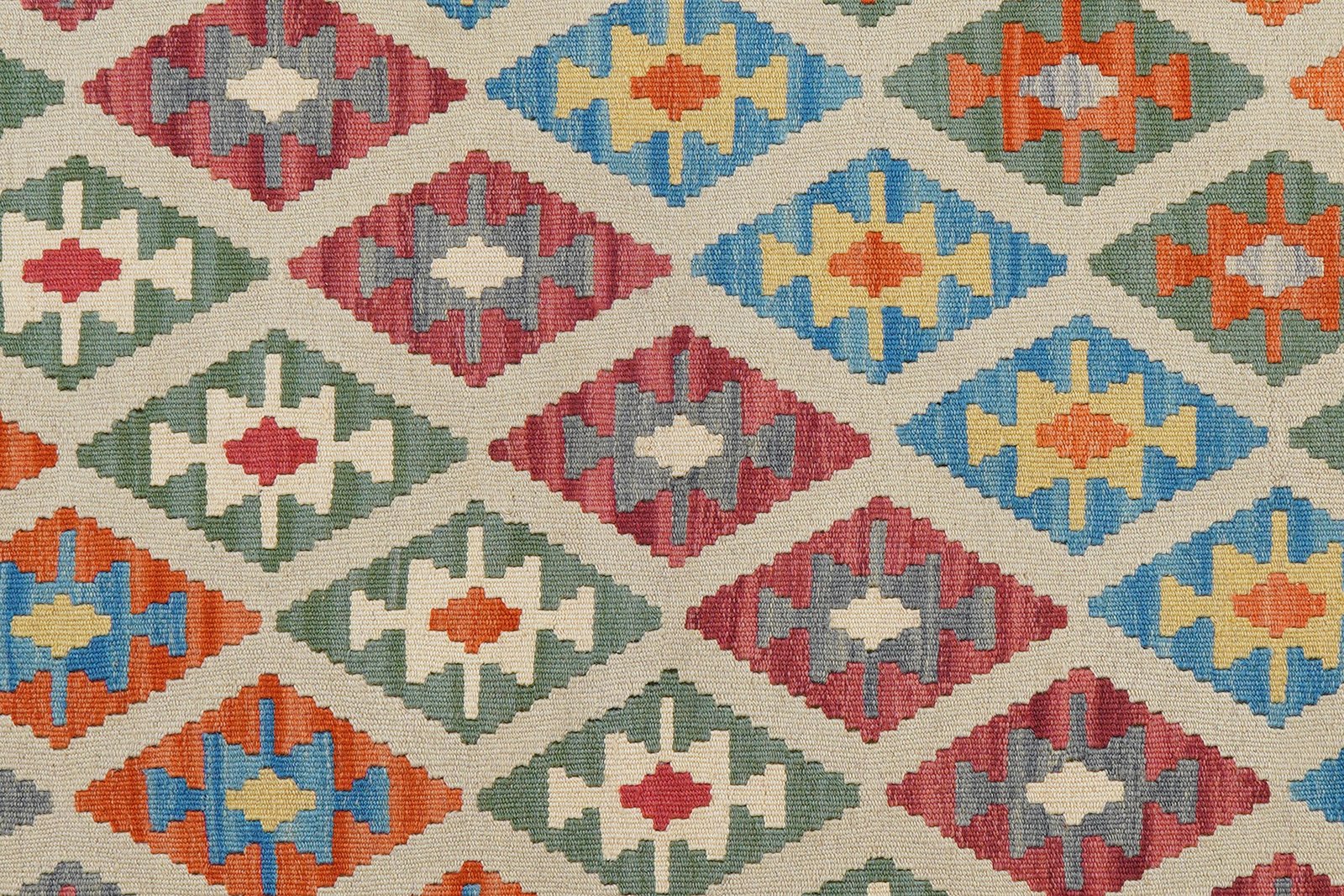 Kelim Gashgai — Handmade, 126x179 cm, Beige, 100% Virgin Wool | View 5