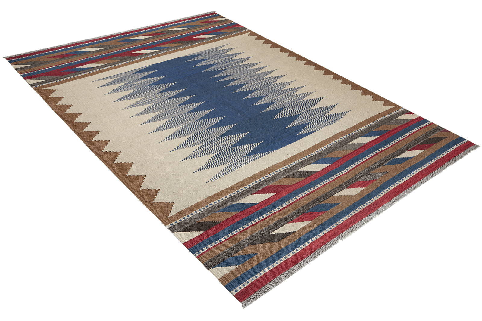 Kelim Gashgai — Handmade, 176x264 cm, Beige, 100% Virgin Wool | View 4