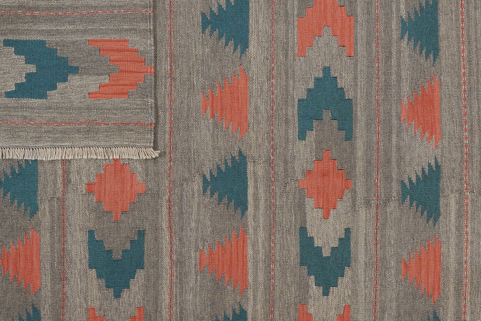 Kelim Gashgai — Handmade, 170x249 cm, Beige, 100% Virgin Wool | View 6