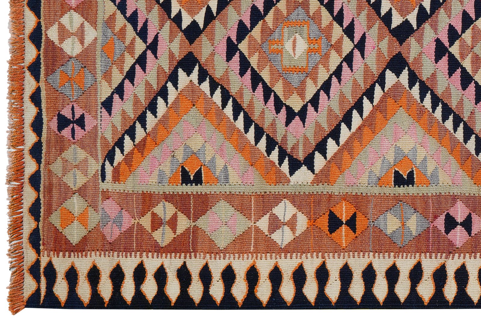 Kelim Harssin — Handmade, 95x255 cm, Black, 100% Virgin Wool | View 3