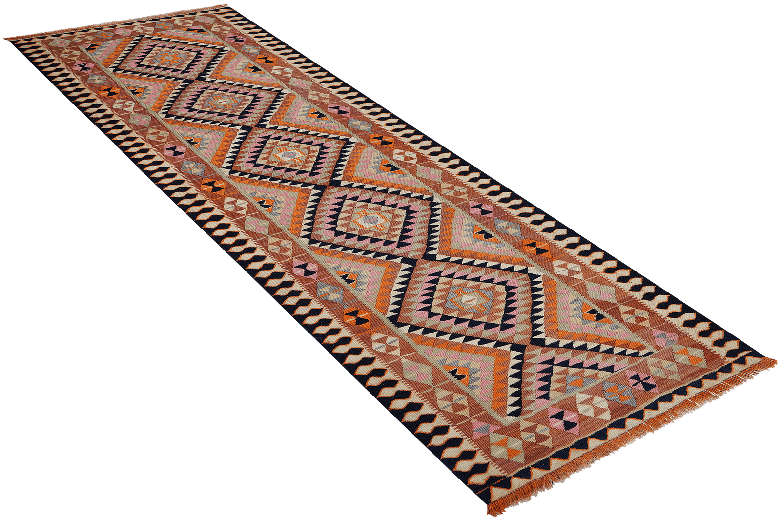 Kelim Harssin — Handmade, 95x255 cm, Black, 100% Virgin Wool | View 4