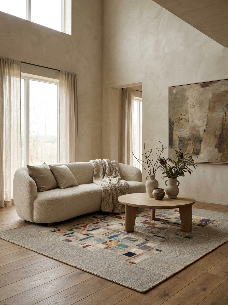 Kelim Tekkeh — Handmade, 171x238 cm, Beige, 100% Virgin Wool | Detail view