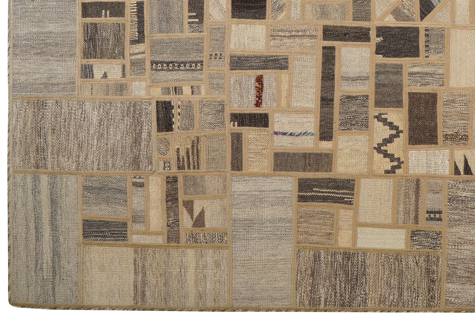 Kelim Tekkeh — Handmade, 171x235 cm, Beige, 100% Virgin Wool | View 3