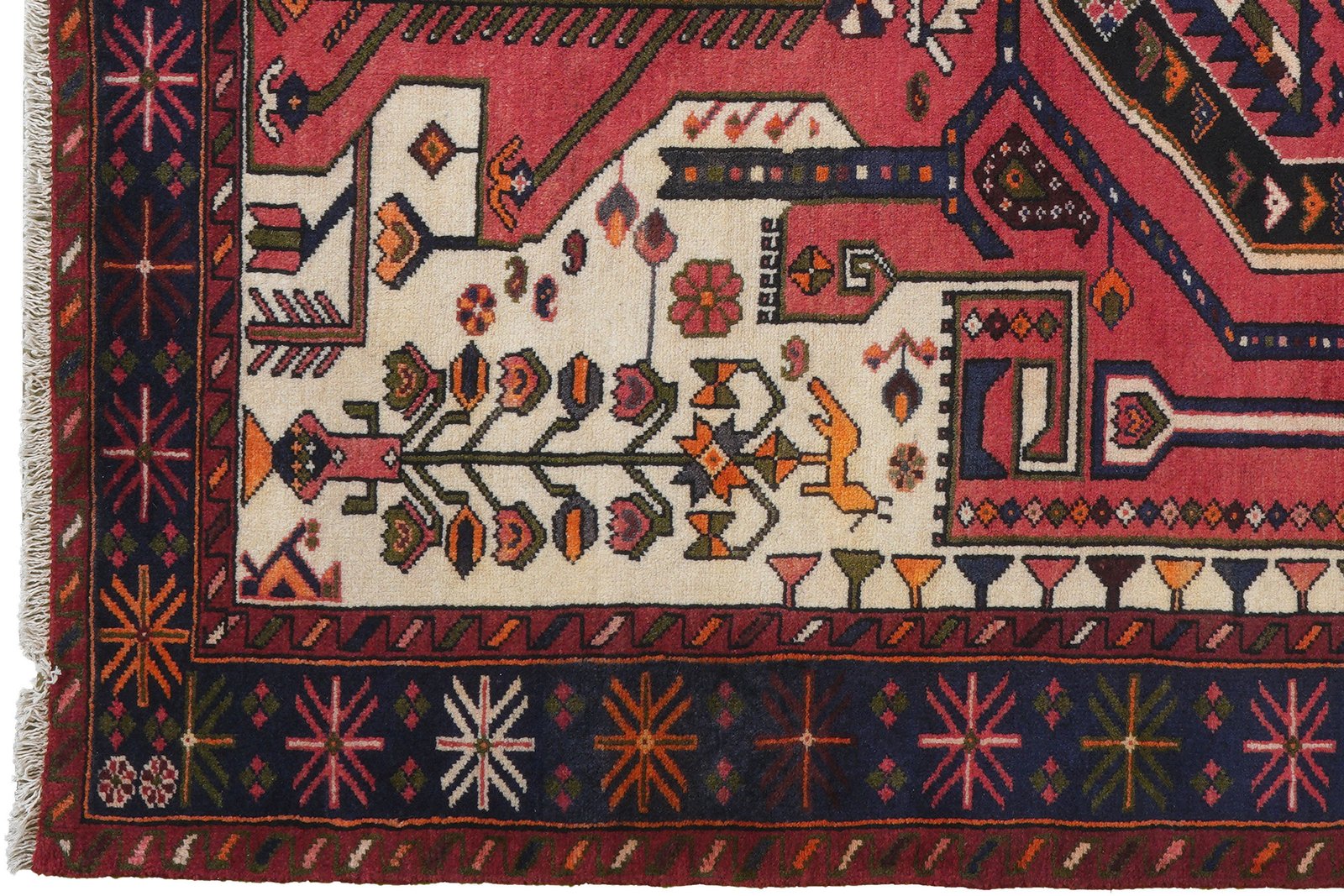 Saveh — Hand-knotted, 144x212 cm, Red, 100% Virgin Wool | View 3