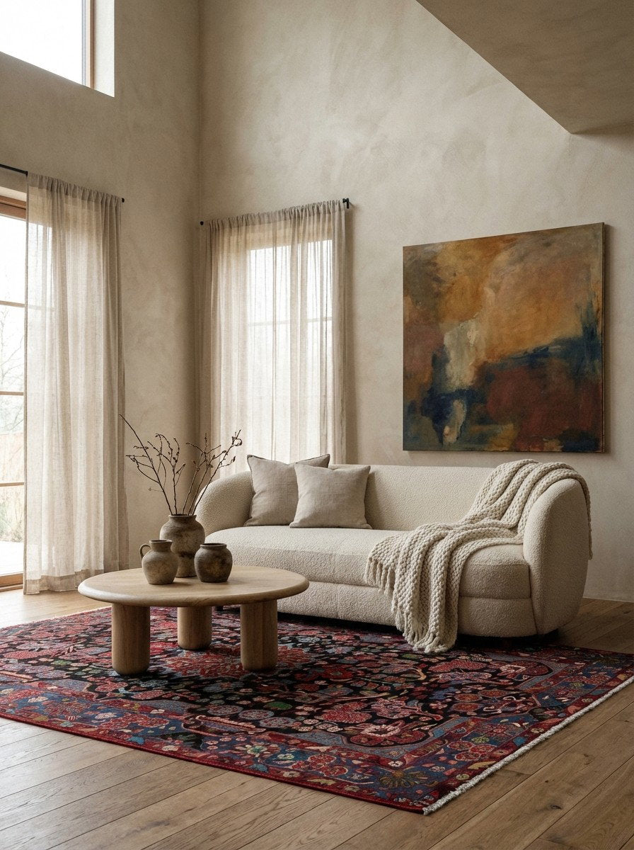 Nahavand — Handgefertigt, 235x157 cm, Blau, 100% Virgin Wool | Detail view