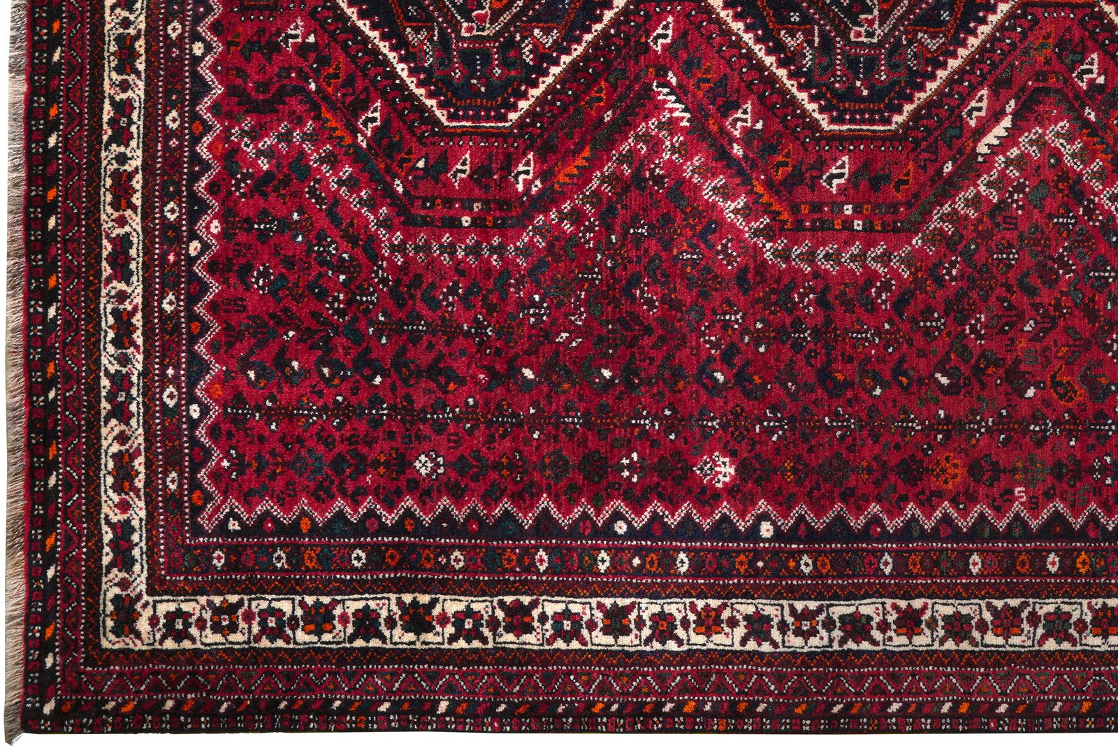 Shiraz — Hand-knotted, 214x304 cm, Red, 100% Virgin Wool | View 3