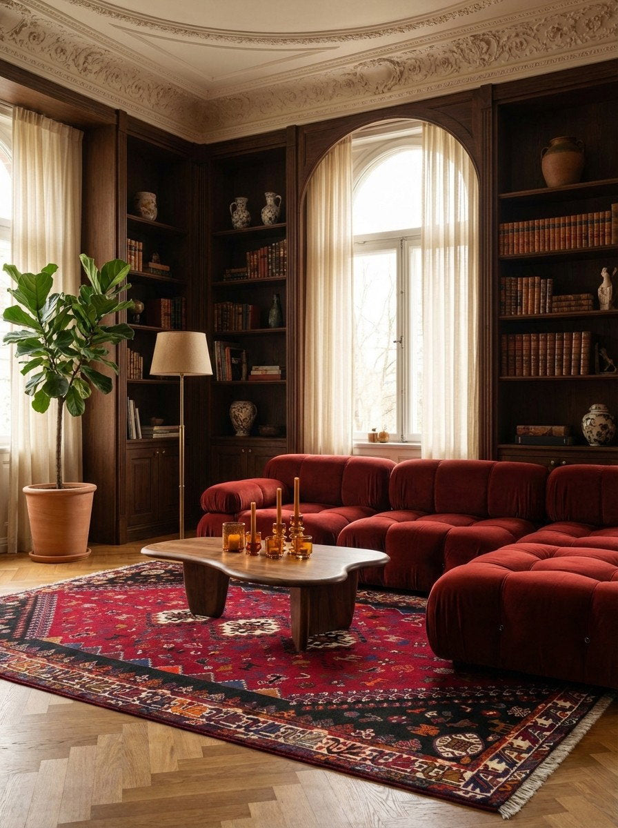 Gashgai — Handgefertigt, 266x168 cm, Beige, 100% Virgin Wool | Back view