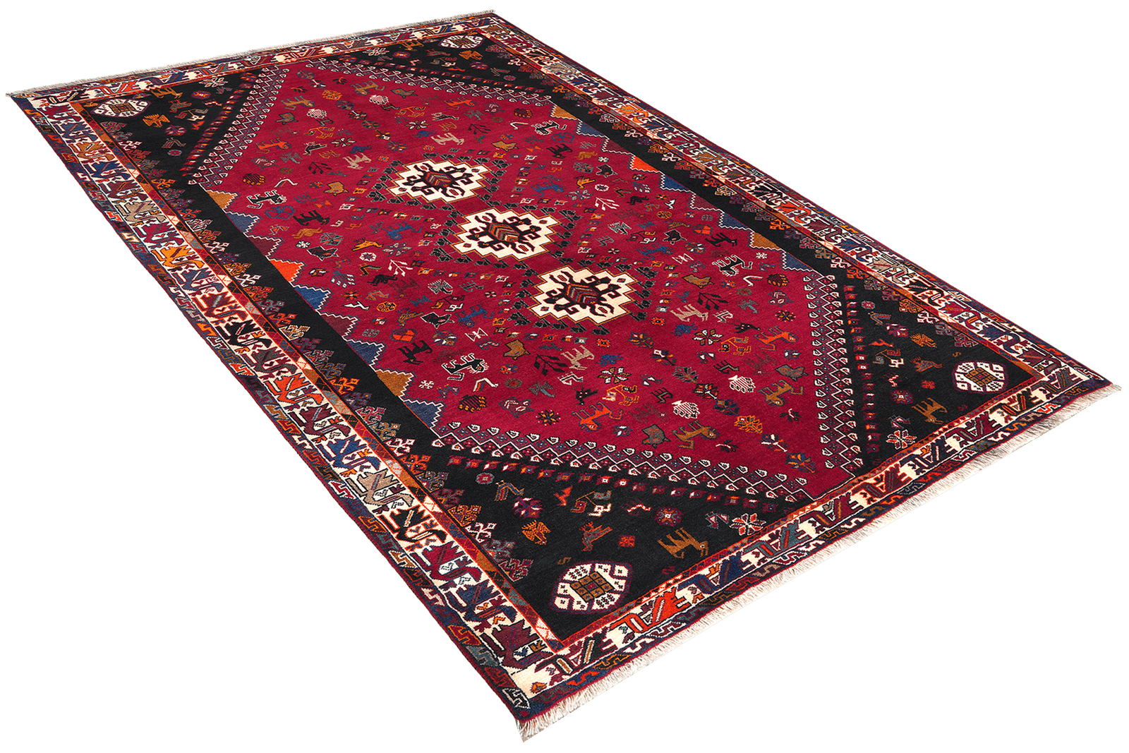 Gashgai — Hand-knotted, 168x266 cm, Red, 100% Virgin Wool | View 4