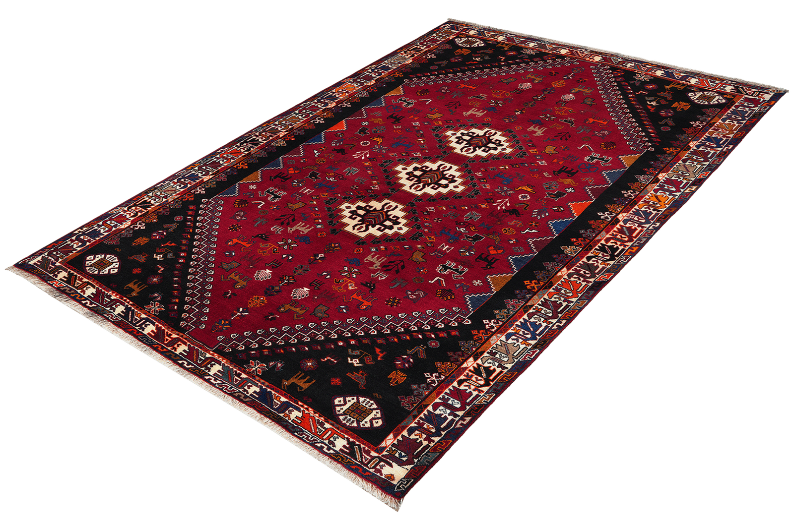 Gashgai — Hand-knotted, 168x266 cm, Red, 100% Virgin Wool | View 5