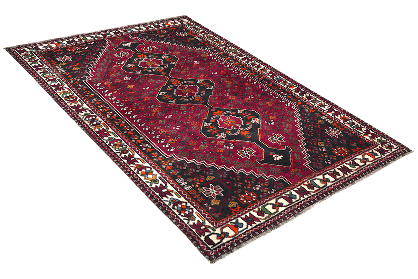 Shiraz — Hand-knotted, 178x267 cm, Red, 100% Virgin Wool | View 4