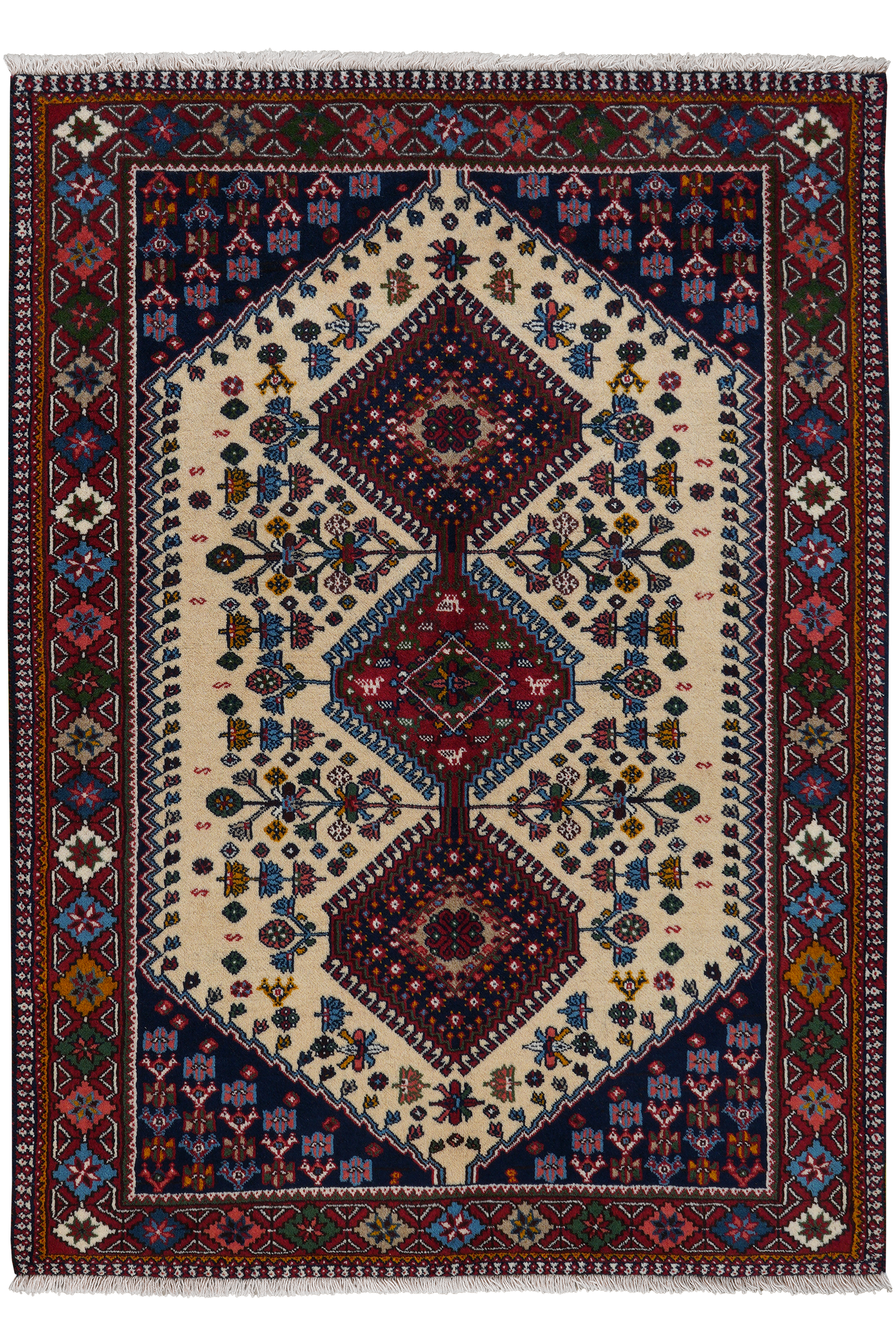 Yalameh — Handgefertigt, 155x113 cm, Rot, 100% Virgin Wool | Main view