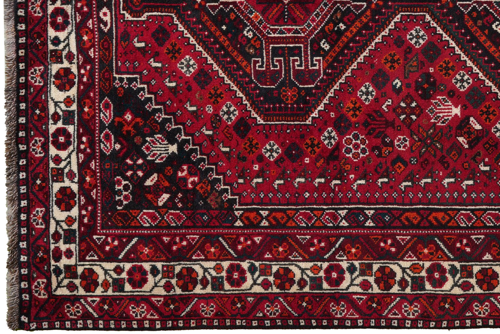 Gashgai — Hand-knotted, 166x207 cm, Red, 100% Virgin Wool | View 3