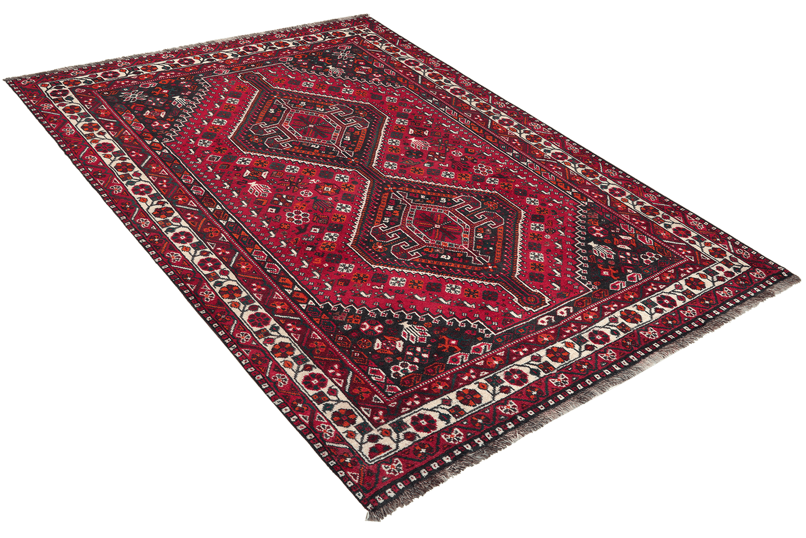 Gashgai — Hand-knotted, 166x207 cm, Red, 100% Virgin Wool | View 4