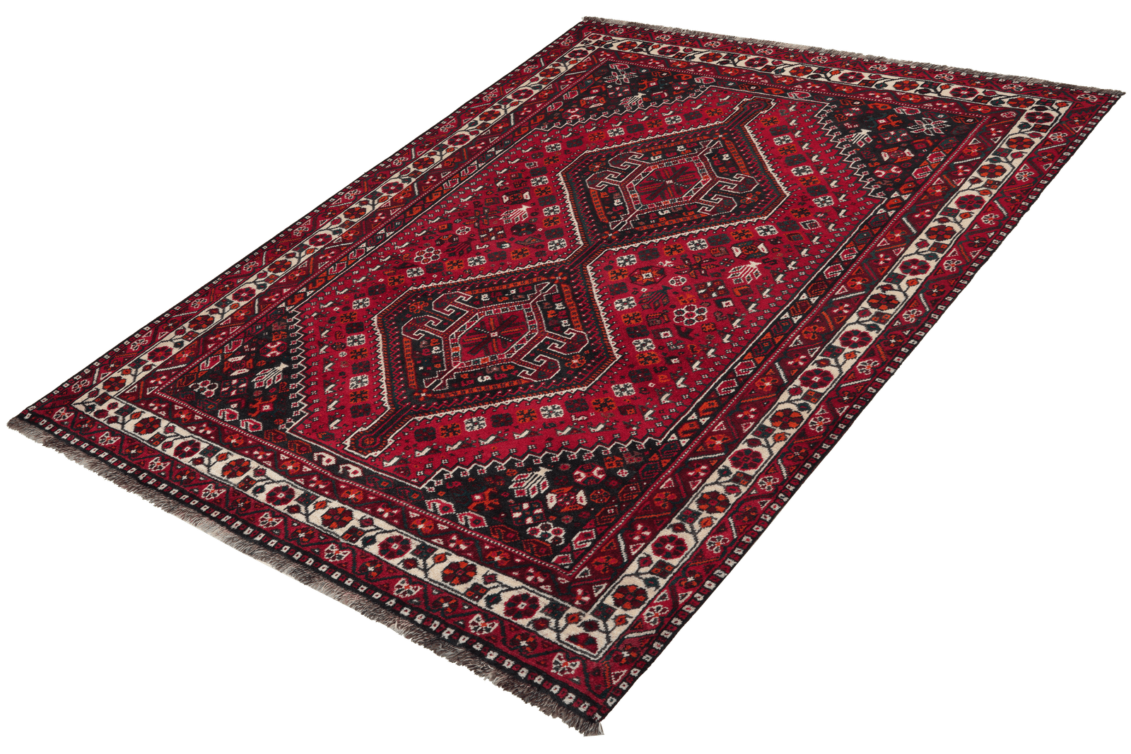 Gashgai — Hand-knotted, 166x207 cm, Red, 100% Virgin Wool | View 5