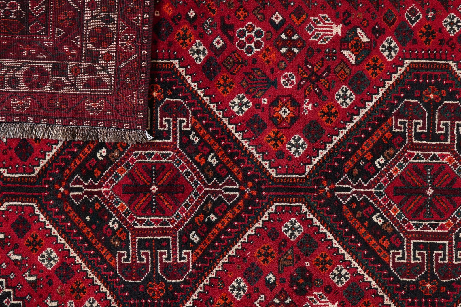 Gashgai — Hand-knotted, 166x207 cm, Red, 100% Virgin Wool | View 7