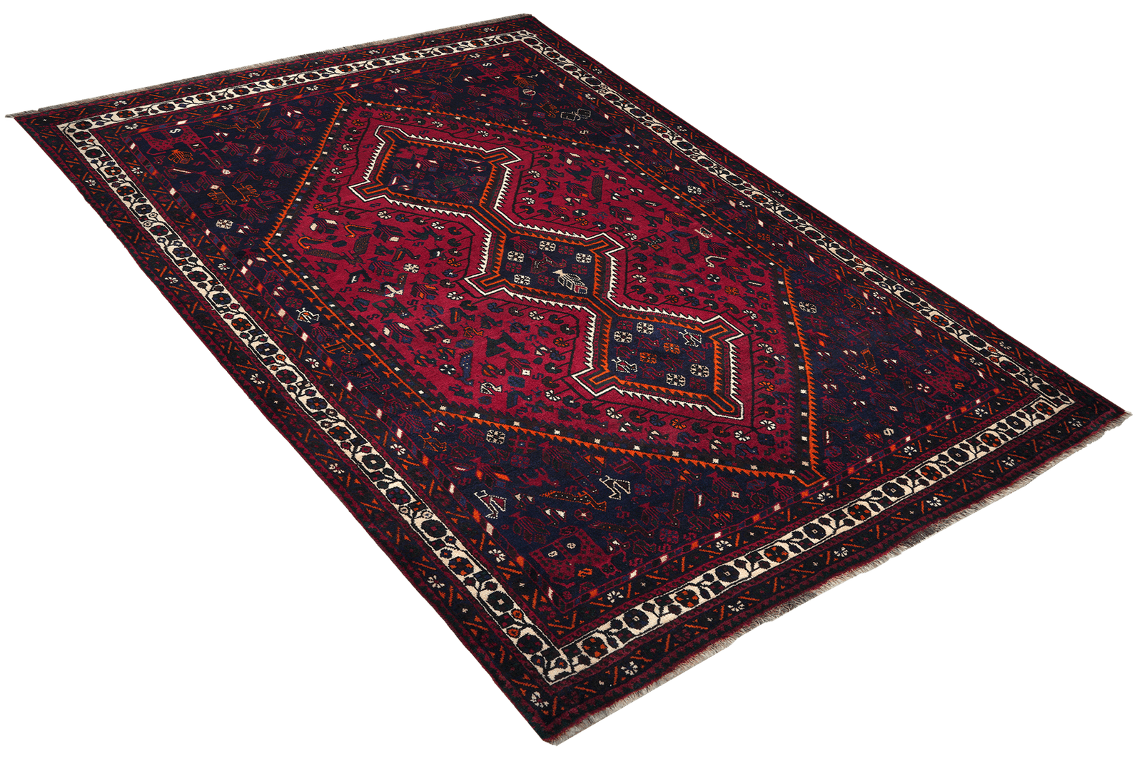 Gashgai — Hand-knotted, 206x297 cm, Red, 100% Virgin Wool | View 4