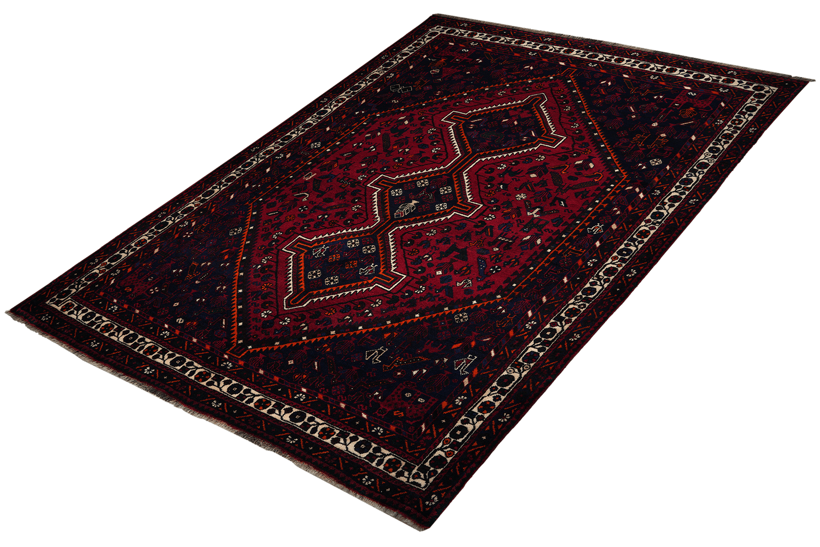 Gashgai — Hand-knotted, 206x297 cm, Red, 100% Virgin Wool | View 5