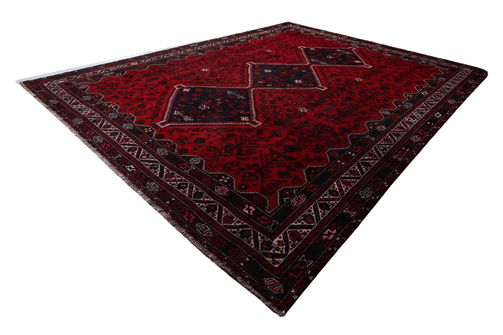 Gashgai — Hand-knotted, 310x393 cm, Red, 100% Virgin Wool | View 6