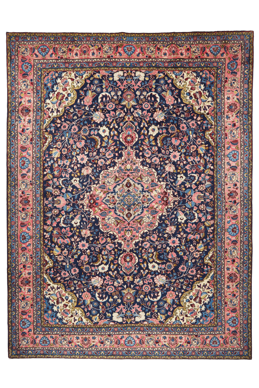 Mehreban — Hand-knotted, 260x347 cm, Blue, 100% Virgin Wool | Main view