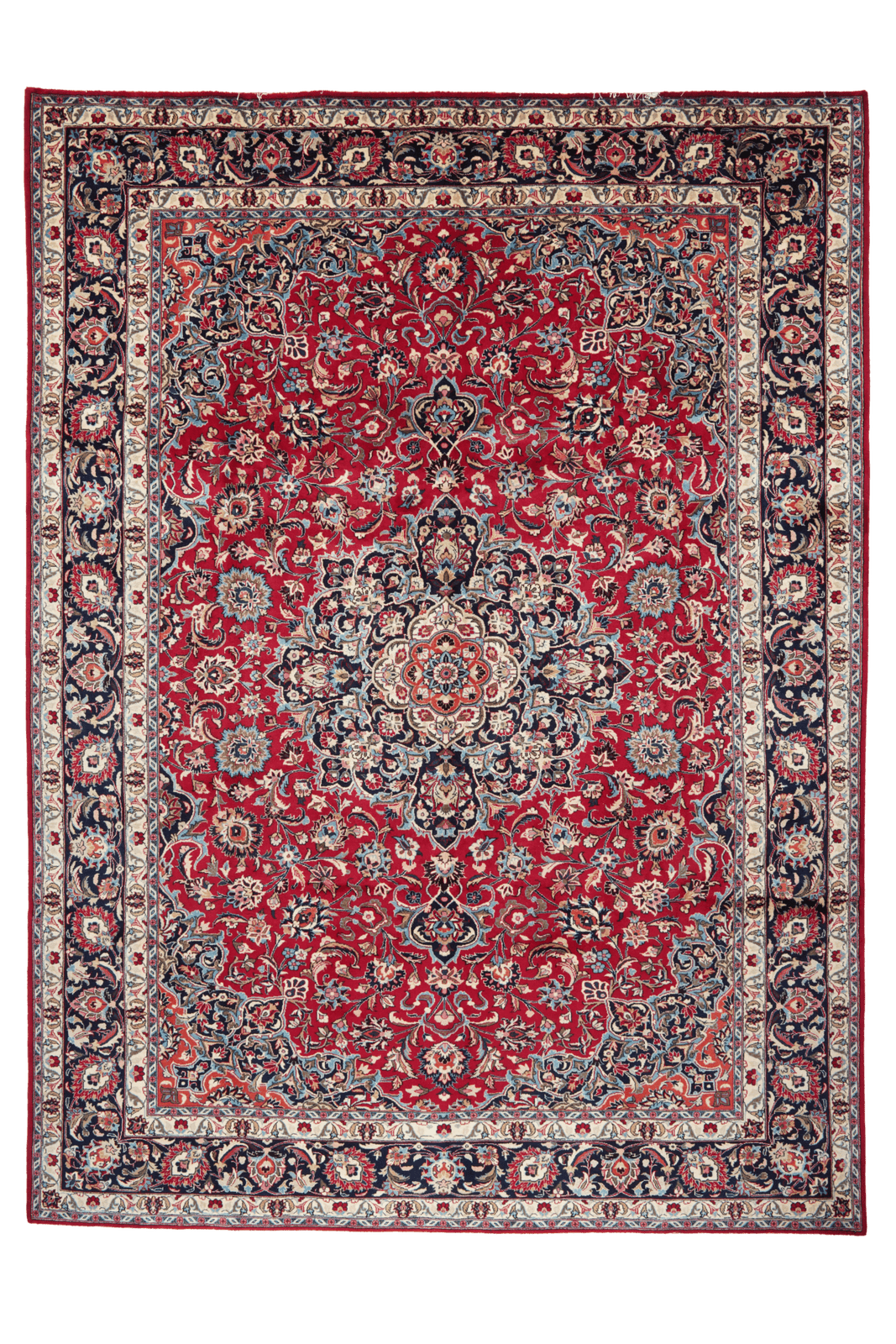 Mashad — Hand-knotted, 247x338 cm, Red, 100% Virgin Wool | Main view