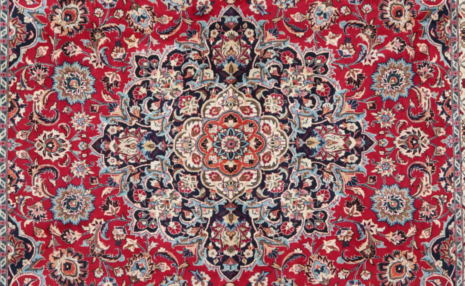 Mashad — Handgefertigt, 338x247 cm, Blau, 100% Virgin Wool | View 5