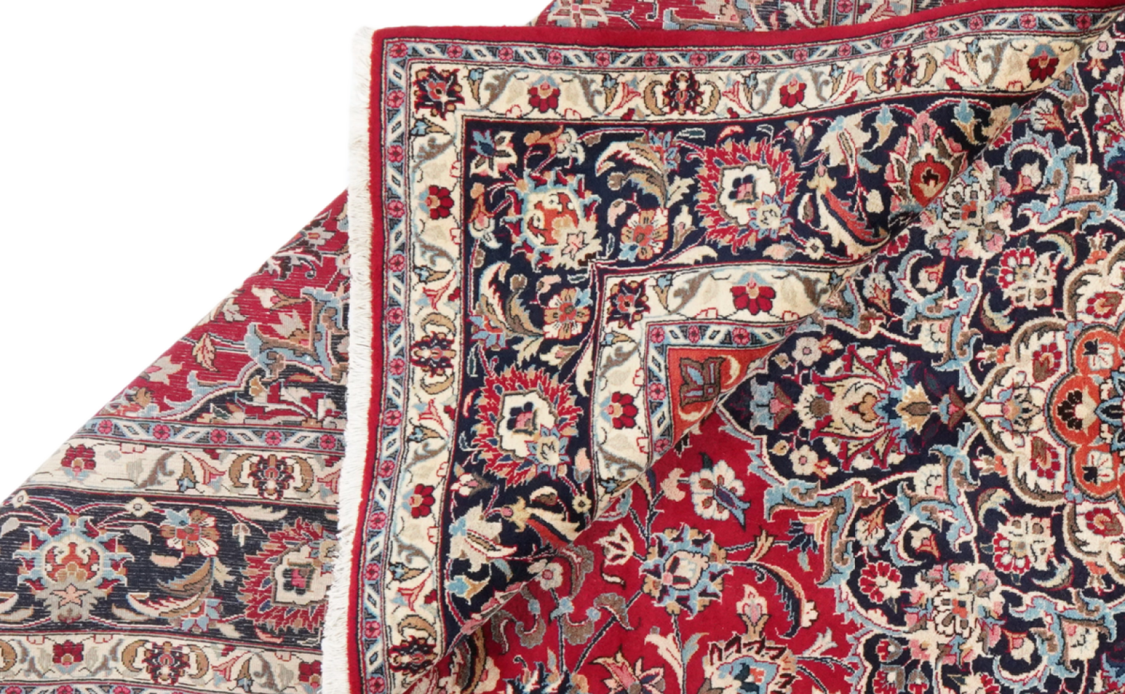 Mashad — Handgefertigt, 338x247 cm, Blau, 100% Virgin Wool | View 6