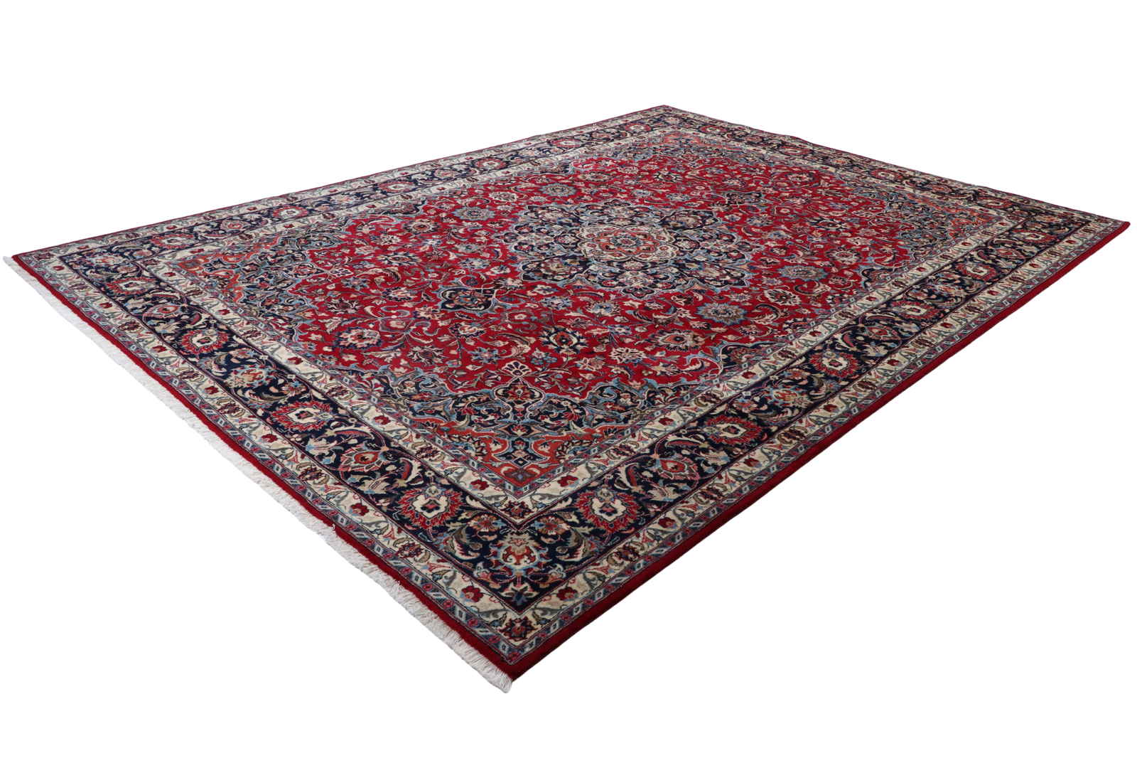 Mashad — Handgefertigt, 338x247 cm, Blau, 100% Virgin Wool | View 7