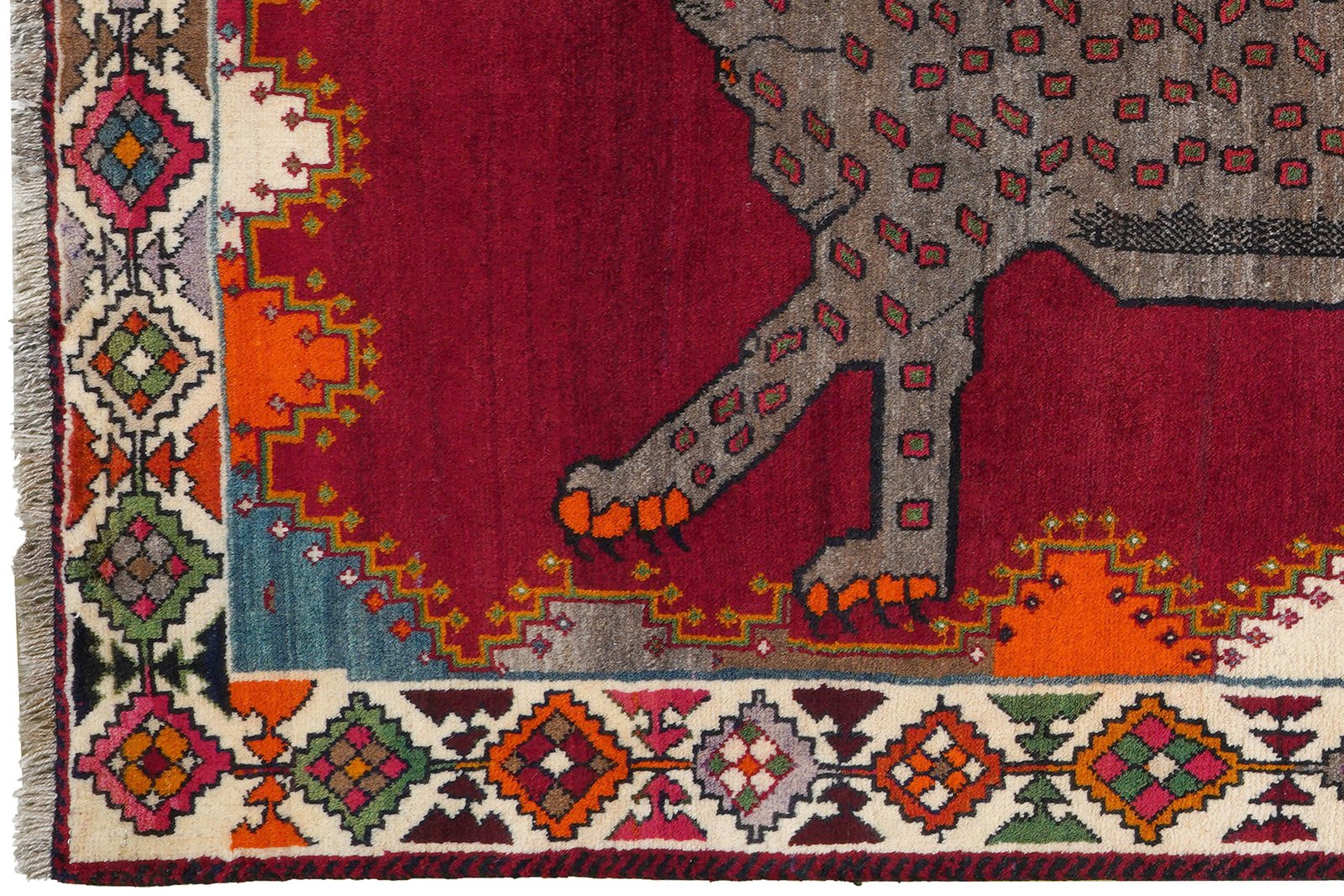 Gashgai — Hand-knotted, 125x214 cm, Red, 100% Virgin Wool | View 3
