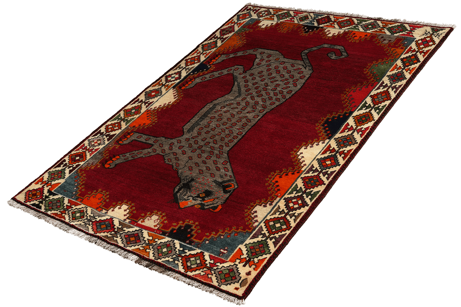 Gashgai — Hand-knotted, 125x214 cm, Red, 100% Virgin Wool | View 5