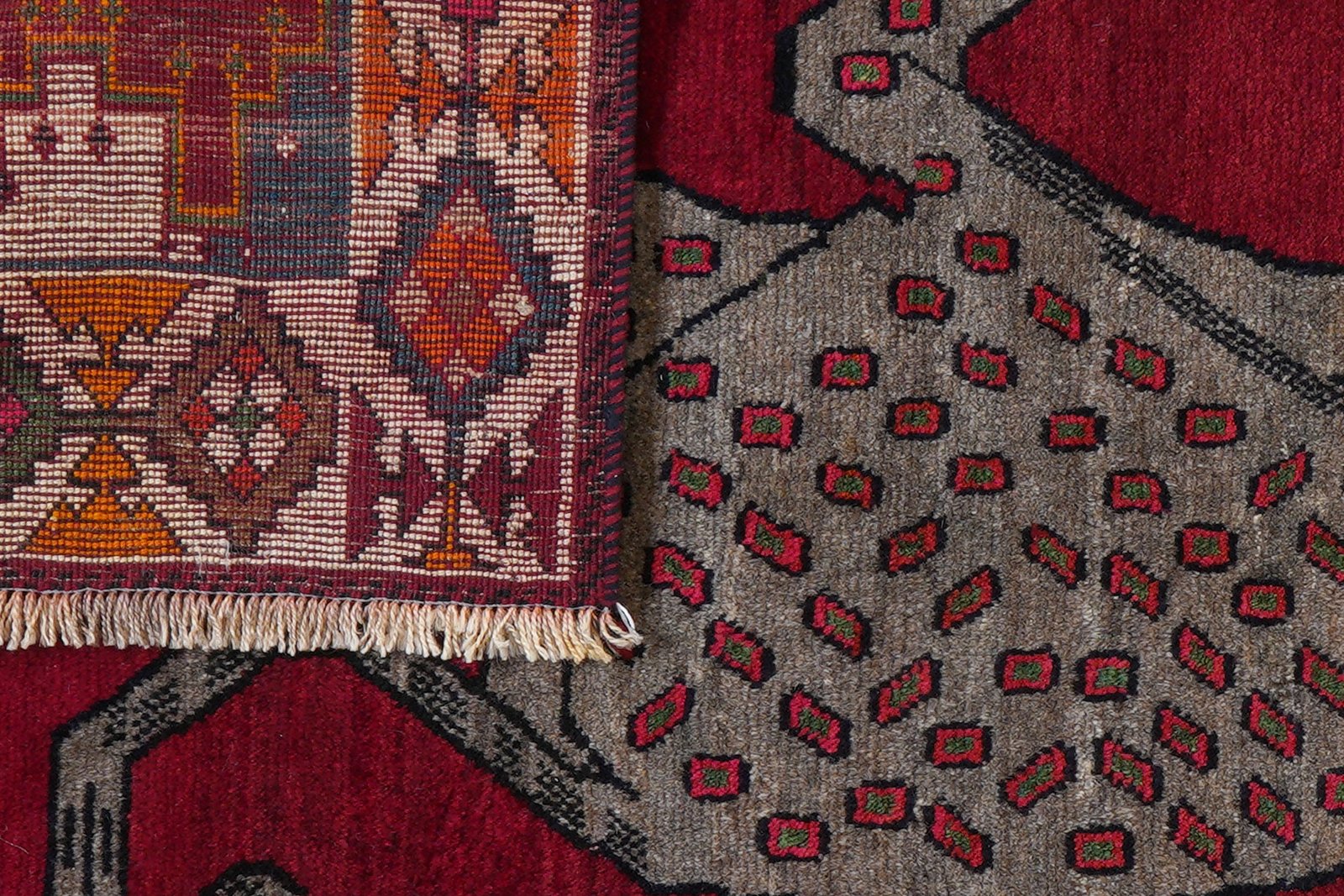 Gashgai — Hand-knotted, 125x214 cm, Red, 100% Virgin Wool | View 7