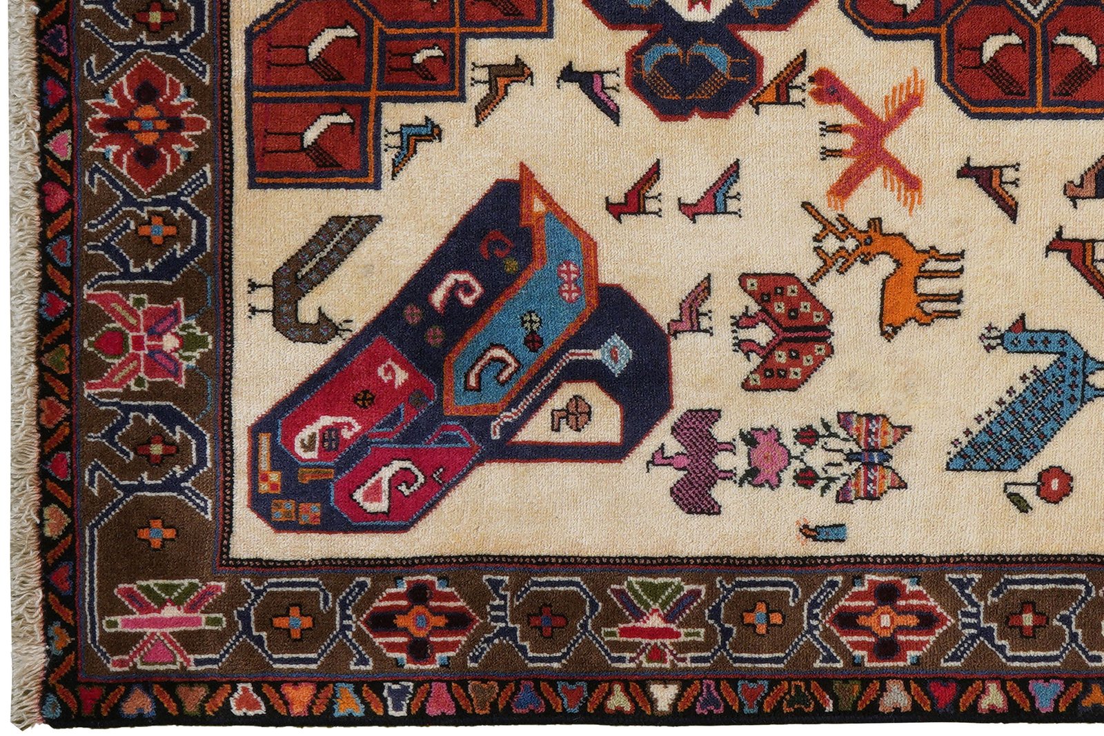 Afshar — Hand-knotted, 108x152 cm, Beige, 100% Virgin Wool | View 3
