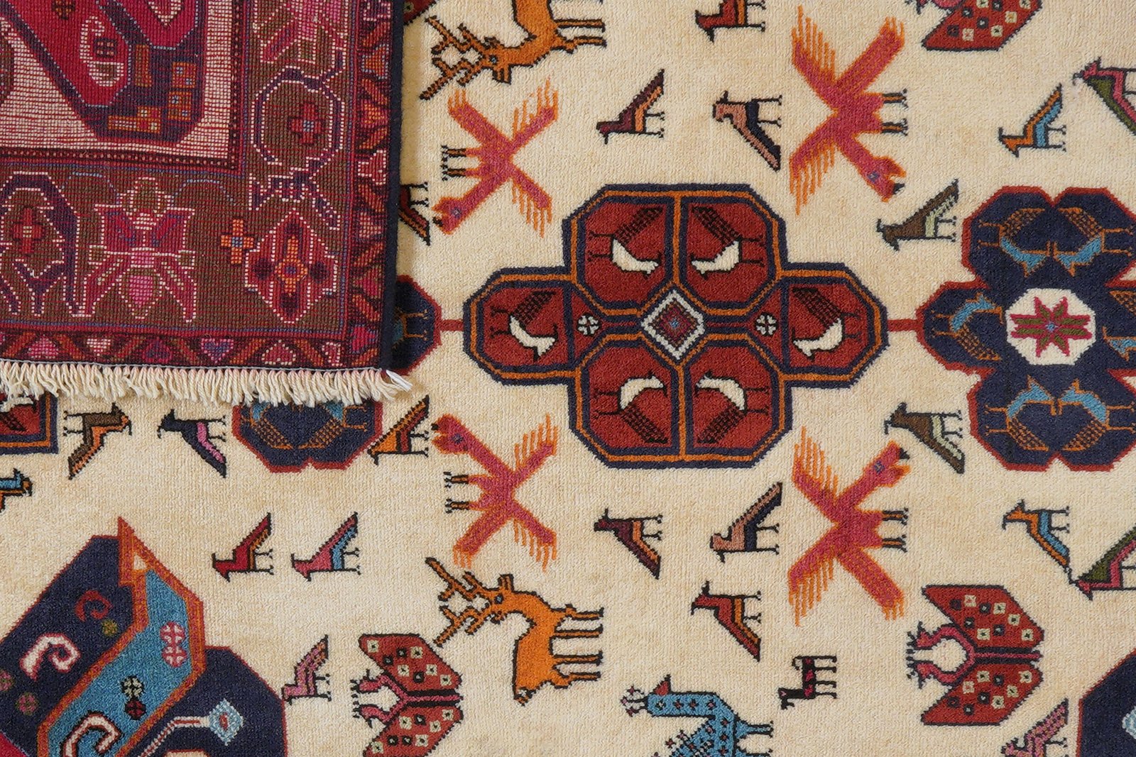 Afshar — Hand-knotted, 108x152 cm, Beige, 100% Virgin Wool | View 7