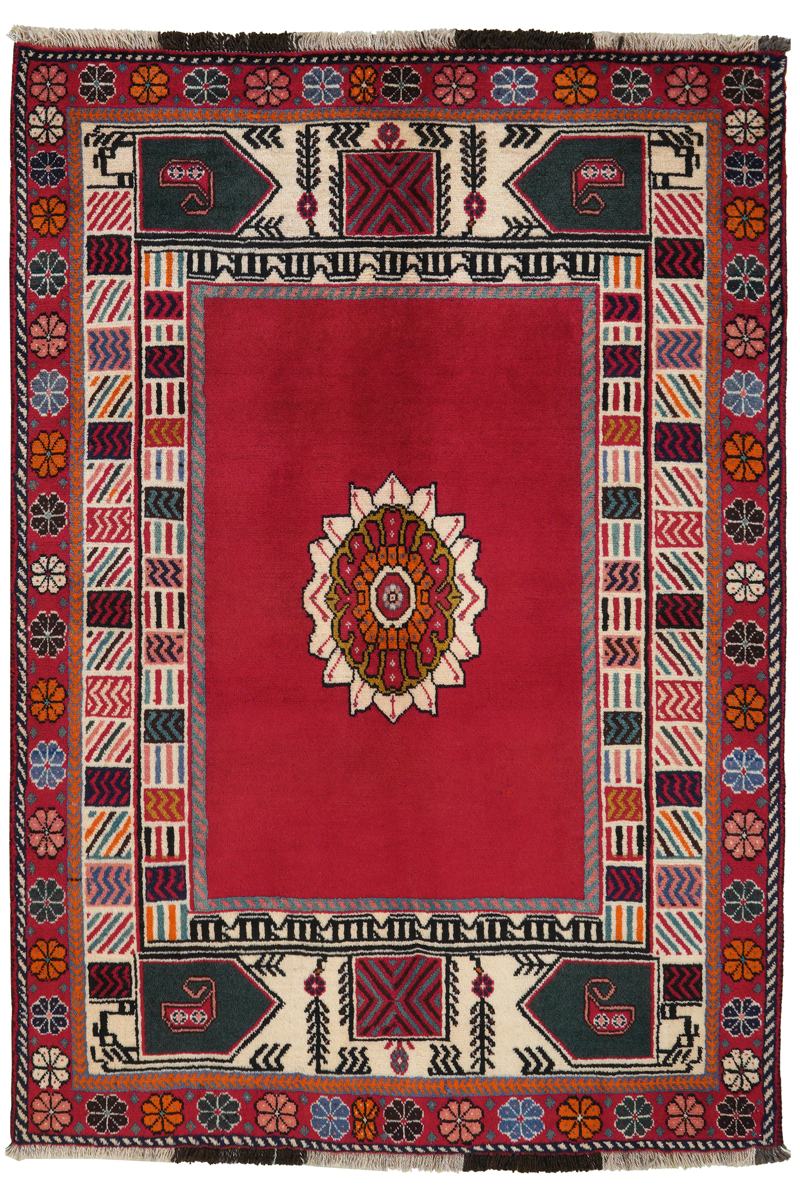 Gashgai — Handgefertigt, 159x108 cm, Rot, 100% Virgin Wool | Main view