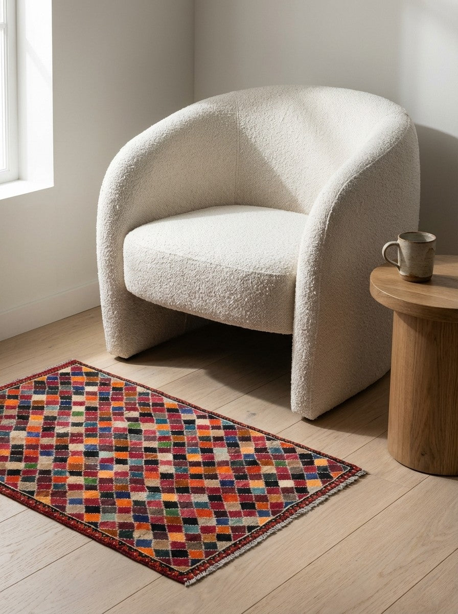 Gashgai — Hand-knotted, 80x135 cm, Multicolor, 100% Virgin Wool | Detail view