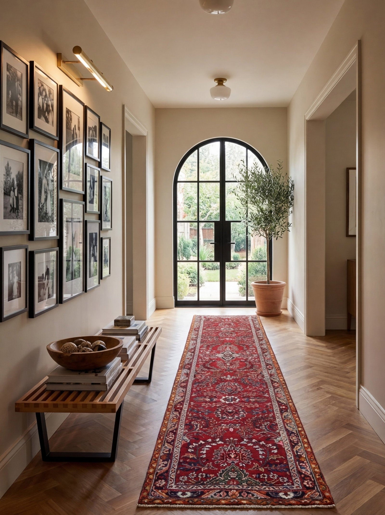 Mehreban — Handgefertigt, 413x83 cm, Blau, 100% Virgin Wool | Detail view