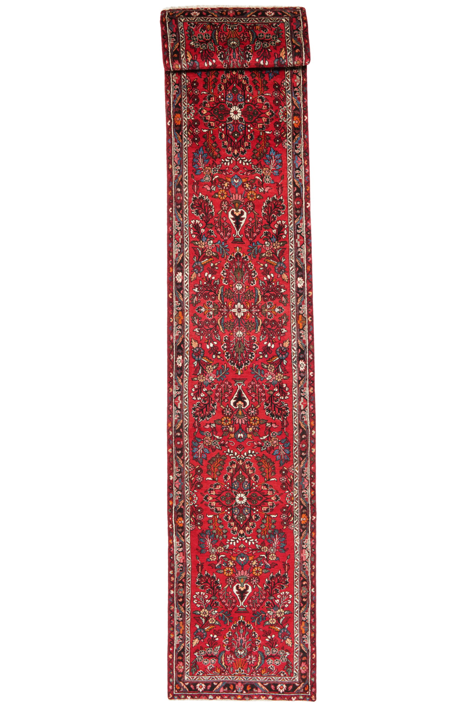 Mehreban — Handgefertigt, 447x85 cm, Blau, 100% Virgin Wool | Main view