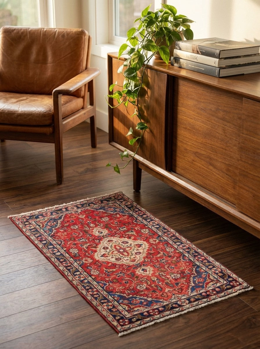 オランダ Vintage Rug【Red】 120 x 80 cm Dardjazin 80x120 cm | Hand-knotted, Red | Rugtales