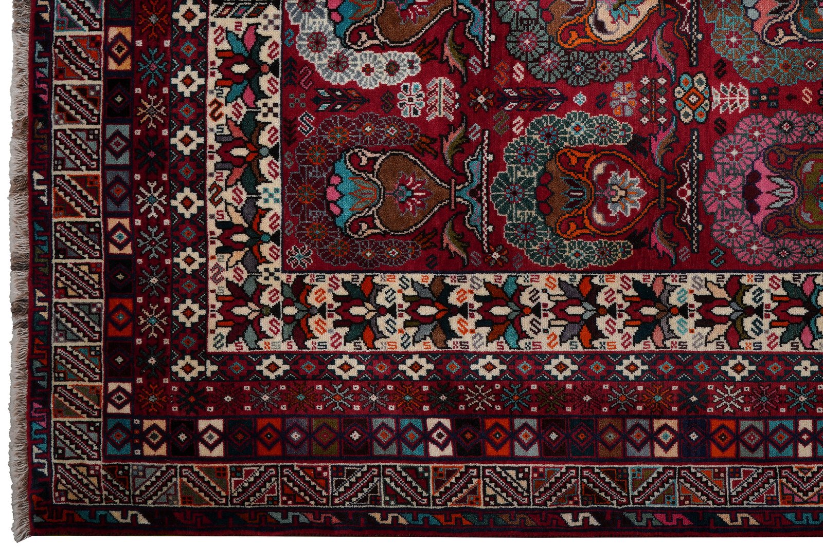 Gashgai — Hand-knotted, 206x297 cm, Red, 100% Virgin Wool | View 3