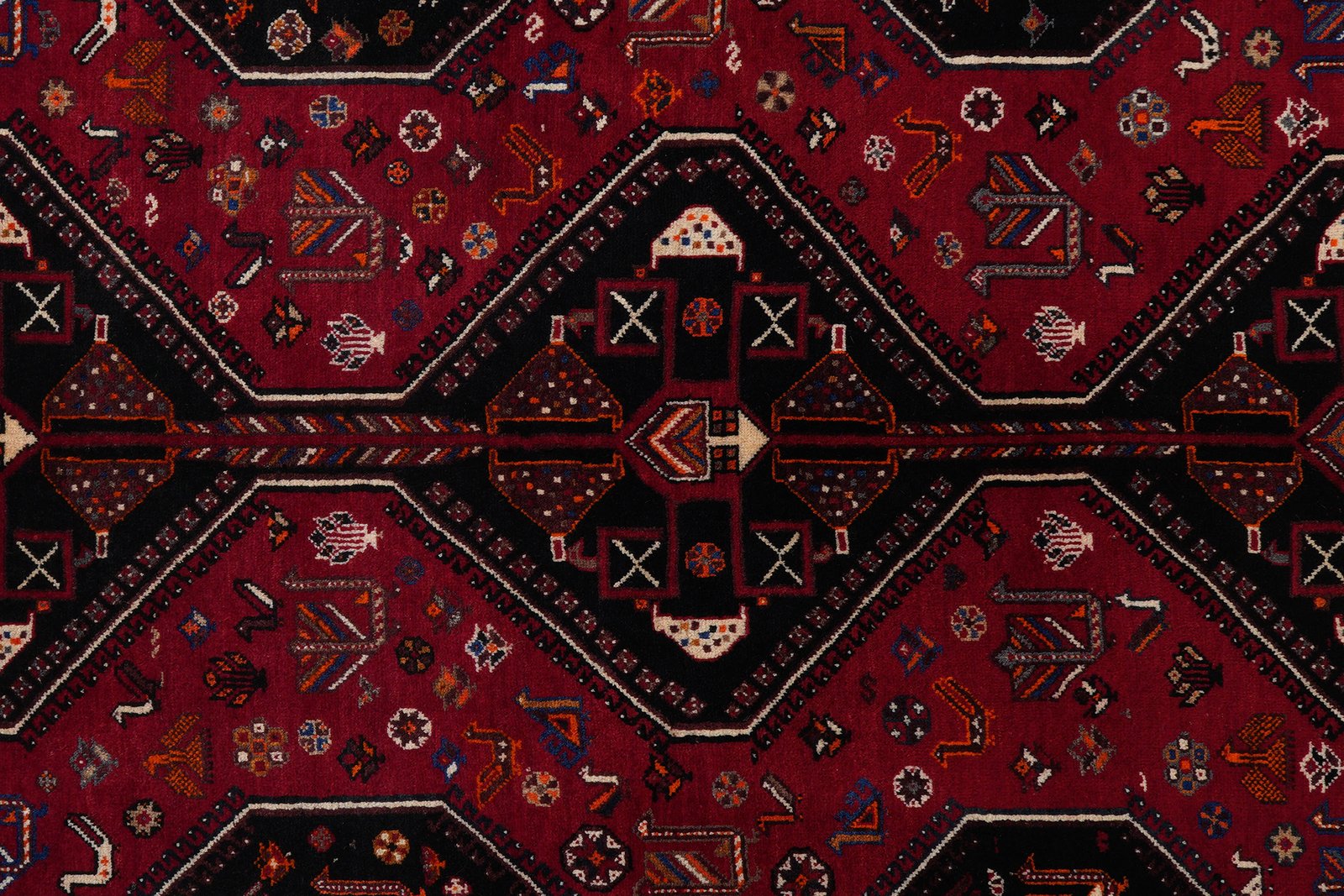Gashgai — Hand-knotted, 177x268 cm, Red, 100% Virgin Wool | View 6