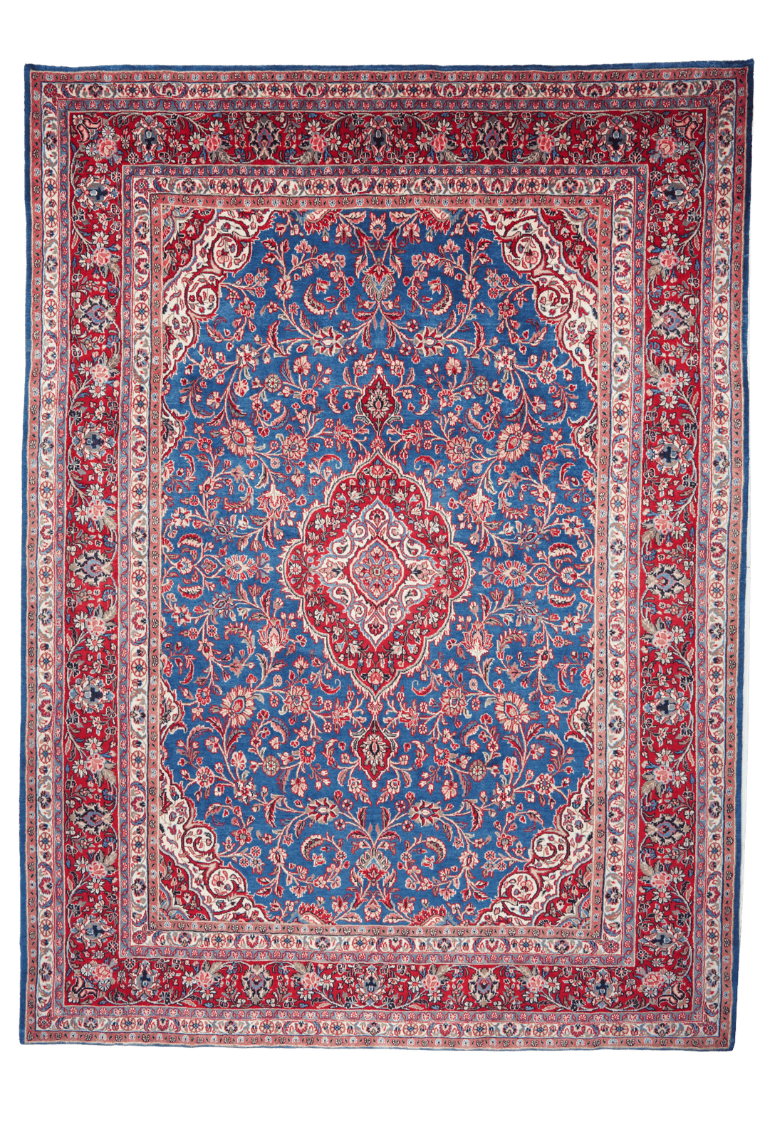 Ekbatan — Hand-knotted, 272x373 cm, Blue, 100% Virgin Wool | Main view
