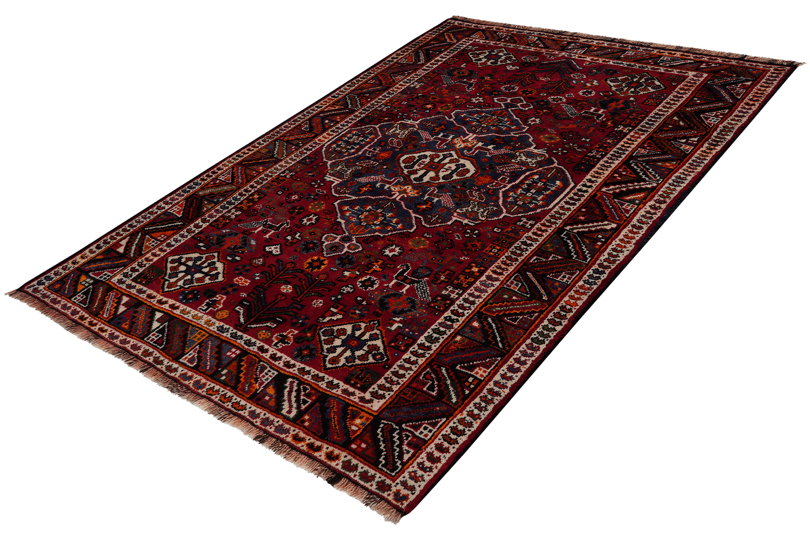 Gashgai — Hand-knotted, 110x161 cm, Red, 100% Virgin Wool | View 5