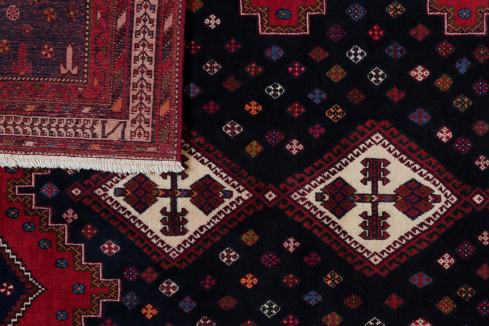 Afshar — Hand-knotted, 164x226 cm, Blue, 100% Virgin Wool | View 7