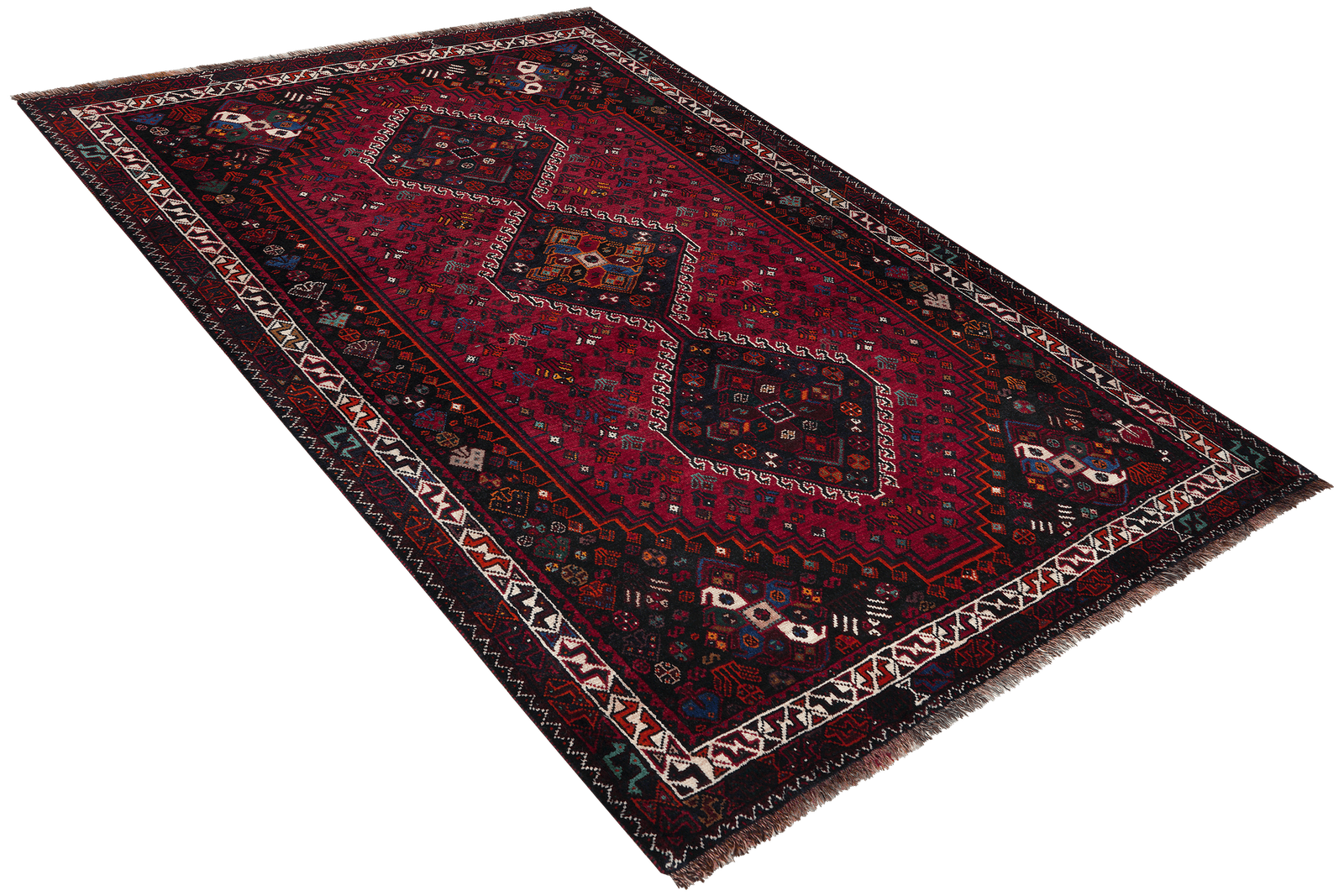 Gashgai — Hand-knotted, 172x255 cm, Red, 100% Virgin Wool | View 4