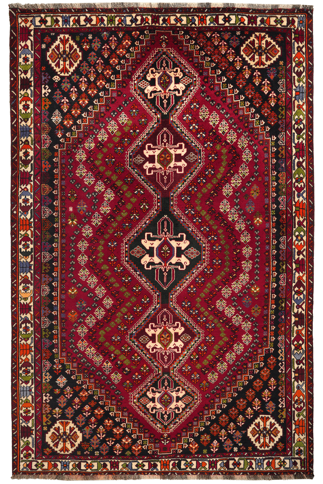 Gashgai — Hand-knotted, 173x271 cm, Red, 100% Virgin Wool | Main view