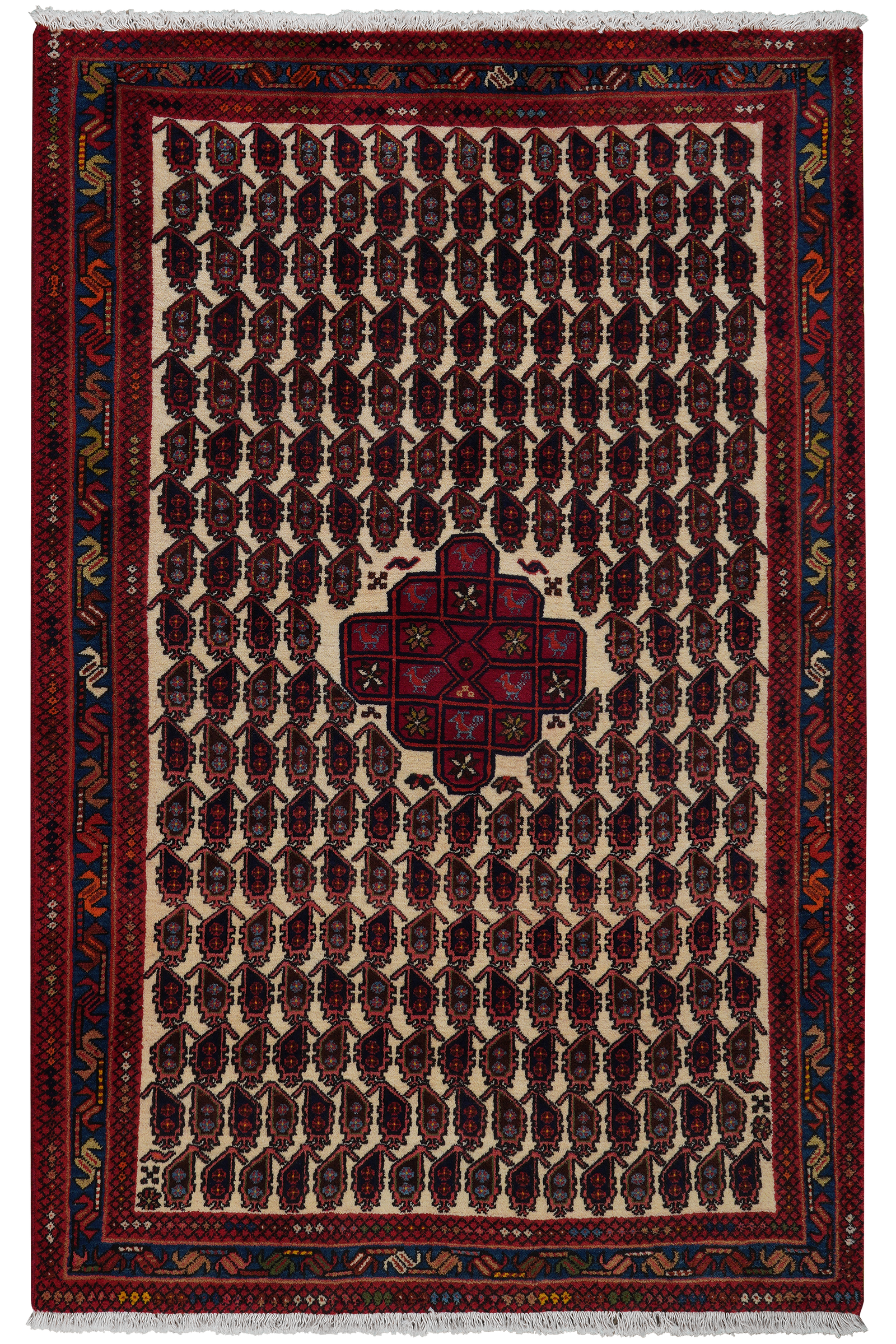 Afshar — Handgefertigt, 163x104 cm, Blau, 100% Virgin Wool | Main view