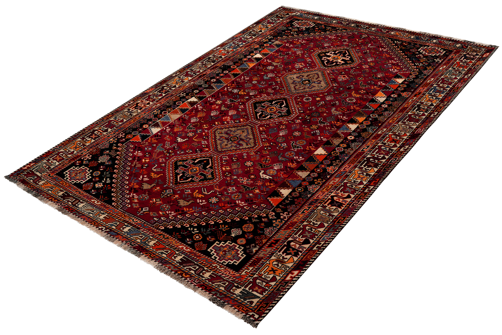 Gashgai — Hand-knotted, 162x260 cm, Red, 100% Virgin Wool | View 5
